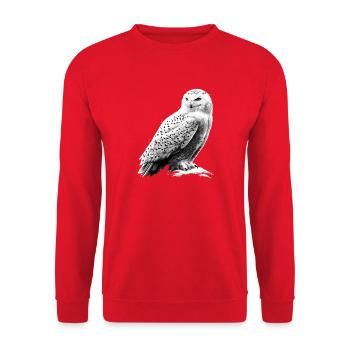 Snowy Owl White Owl Owl Owl Owl Snow Owl - Unisex Sweatshirt - red - Front - Alina (178cm) & Michal (187cm)