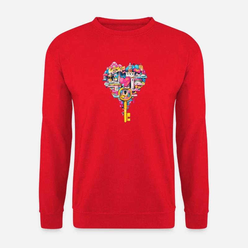 Herzschlüssel Stadttraum - Unisex Pullover - Rot