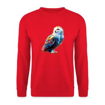 Snowy Owl White Owl Owl Owl Owl Snow Owl - Unisex Sweatshirt - red - Front - Alina (178cm) & Michal (187cm)