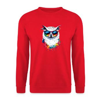 Snowy Owl White Owl Owl Owl Owl Snow Owl - Unisex Sweatshirt - red - Front - Alina (178cm) & Michal (187cm)