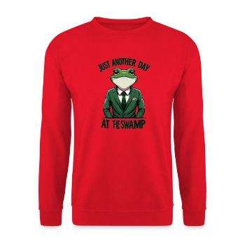 Grenouille en costume – Journée du marais - Sweat-shirt Unisexe - rouge - Devant - Alina (178cm) & Michal (187cm)