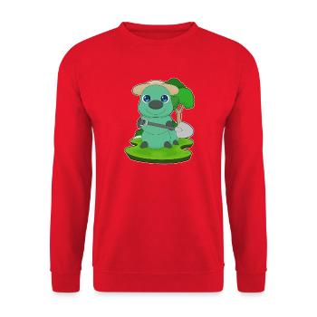 Jardin de pelles Caterpillar Gardener - Sweat-shirt Unisexe - rouge - Devant - Alina (178cm) & Michal (187cm)