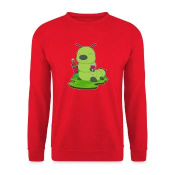 Bouteille de vin rouge Caterpillar - Sweat-shirt Unisexe - rouge - Devant - Alina (178cm) & Michal (187cm)