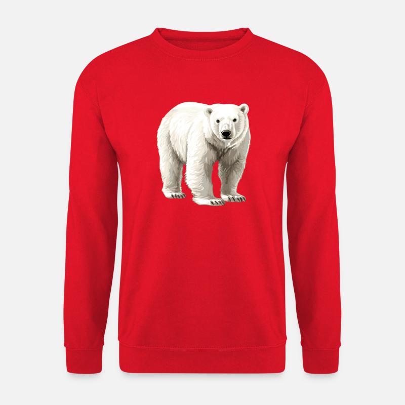White polar bear illustration - Unisex Sweatshirt - red