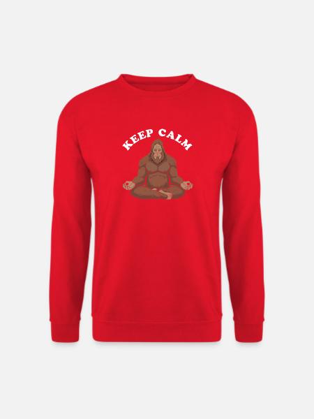 Orangutan Meditation Keep Calm - Unisex Pullover - Rot