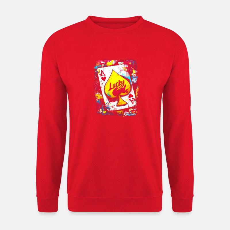 Lucky Girl Spade Graffiti Kunst - Unisex Pullover - Rot