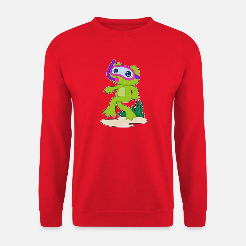 Frosch Taucher Schnorchel Tauchen - Unisex Pullover - Rot