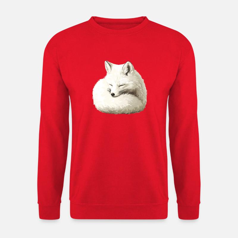 Sleeping Winter Fox - Unisex Sweatshirt - red