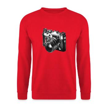 Vintage Film Camera Black & White - Unisex Sweatshirt - red - Front - Alina (178cm) & Michal (187cm)