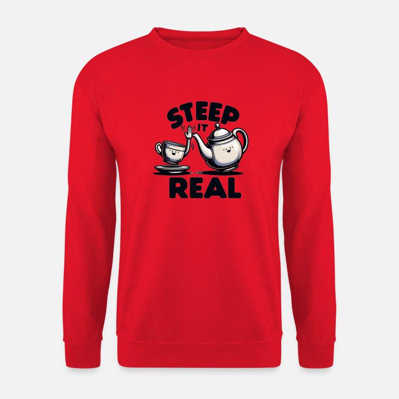 Steep It Real – Teekannen-Charme - Unisex Pullover - Rot