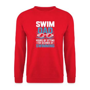 Schwimmen Sprüche Lustiges Schwimmen Geschenk - Unisex Pullover - Rot - Vorne - Alina (178cm) & Michal (187cm)