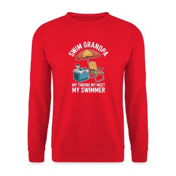 Schwimmen Sprüche Lustiges Schwimmen Geschenk - Unisex Pullover - Rot - Vorne - Alina (178cm) & Michal (187cm)
