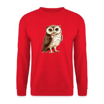 Tawny Owl Illustration in Warm Brown Tones - Unisex Sweatshirt - red - Front - Alina (178cm) & Michal (187cm)