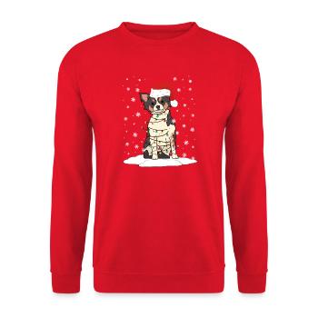 Chihuahua Chihuahueño Christmas - Unisex Sweatshirt - red - Front - Alina (178cm) & Michal (187cm)