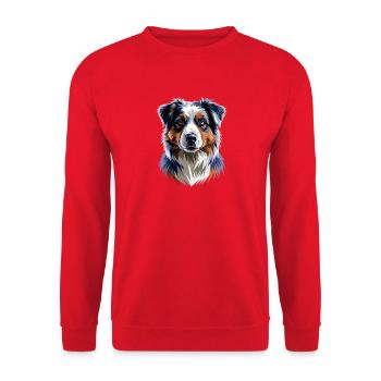 Australian Shepherd Dog Lover Cute Aussie - Unisex Sweatshirt - red - Front - Alina (178cm) & Michal (187cm)