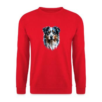 Australian Shepherd Dog Lover Cute Aussie - Unisex Sweatshirt - red - Front - Alina (178cm) & Michal (187cm)