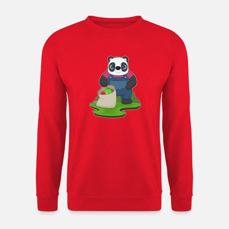 Panda Farmer Fruit Farm - Unisex Sweatshirt - red