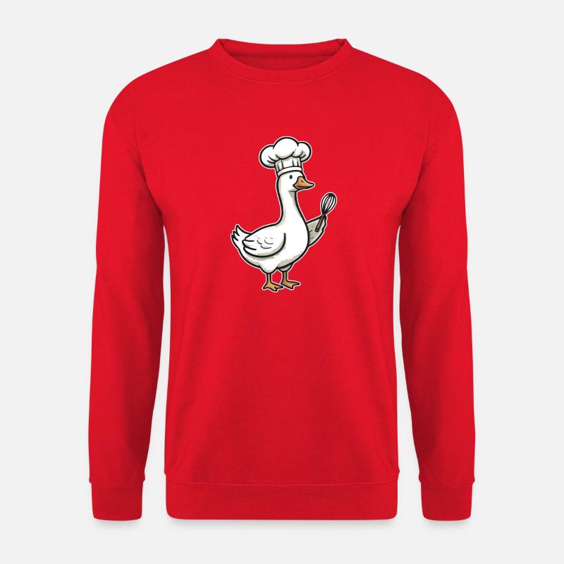 Kitchen Duck Chef Caricature - Unisex Sweatshirt - red