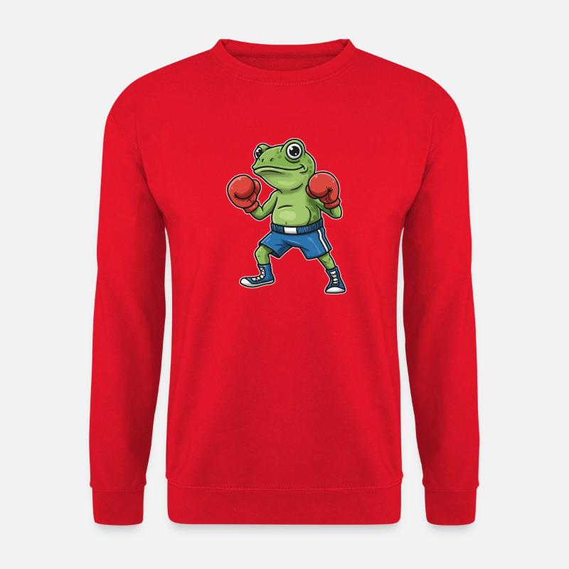 Boxender Frosch Cartoon - Unisex Pullover - Rot