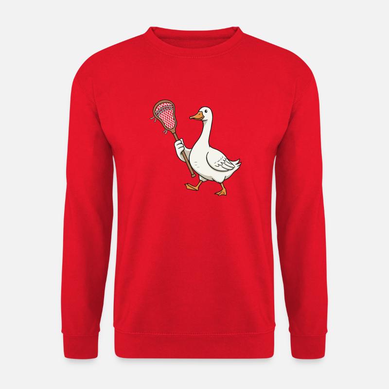 Lacrosse Duck with Net - Unisex Sweatshirt - red