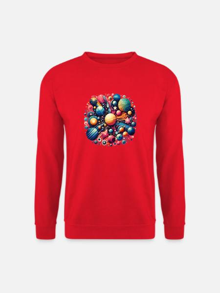Buntes Planeten-Universum - Unisex Pullover - Rot