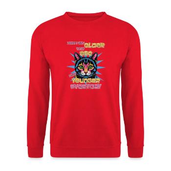Je rajeune chaque jour ! - Sweat-shirt Unisexe - rouge - Devant - Alina (178cm) & Michal (187cm)