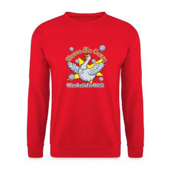 Hura die Gans was kost die Welt - Unisex Pullover - Rot - Vorne - Alina (178cm) & Michal (187cm)