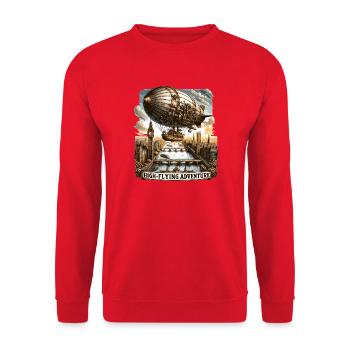 Dirigeable volant au-dessus de l’horizon de Londres - Sweat-shirt Unisexe - rouge - Devant - Alina (178cm) & Michal (187cm)