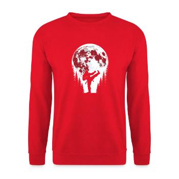 Bigfoot Karate Mond - Unisex Pullover - Rot - Vorne - Alina (178cm) & Michal (187cm)