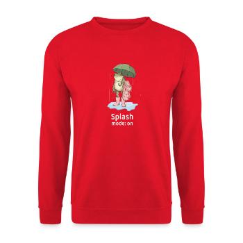 Funny Frog in Rain - Splash mode on - Unisex Sweatshirt - red - Front - Alina (178cm) & Michal (187cm)
