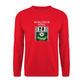 Old School Analog Floppy Disk Natural - Unisex Sweatshirt - red - Front - Alina (178cm) & Michal (187cm)