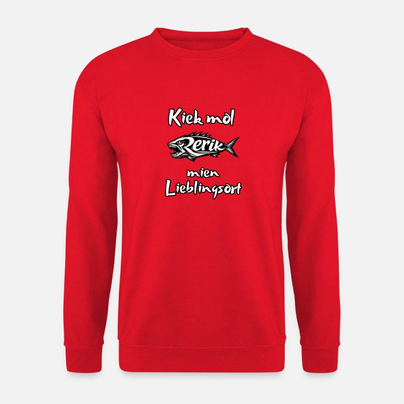 Rerik Lieblingsort Fischdruck - Unisex Pullover - Rot