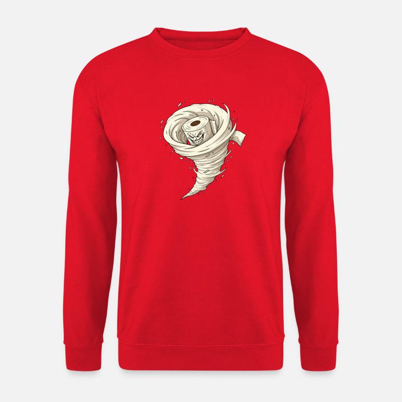 Tornado aus Toilettenpapier mit Grimasse - Unisex Pullover - Rot