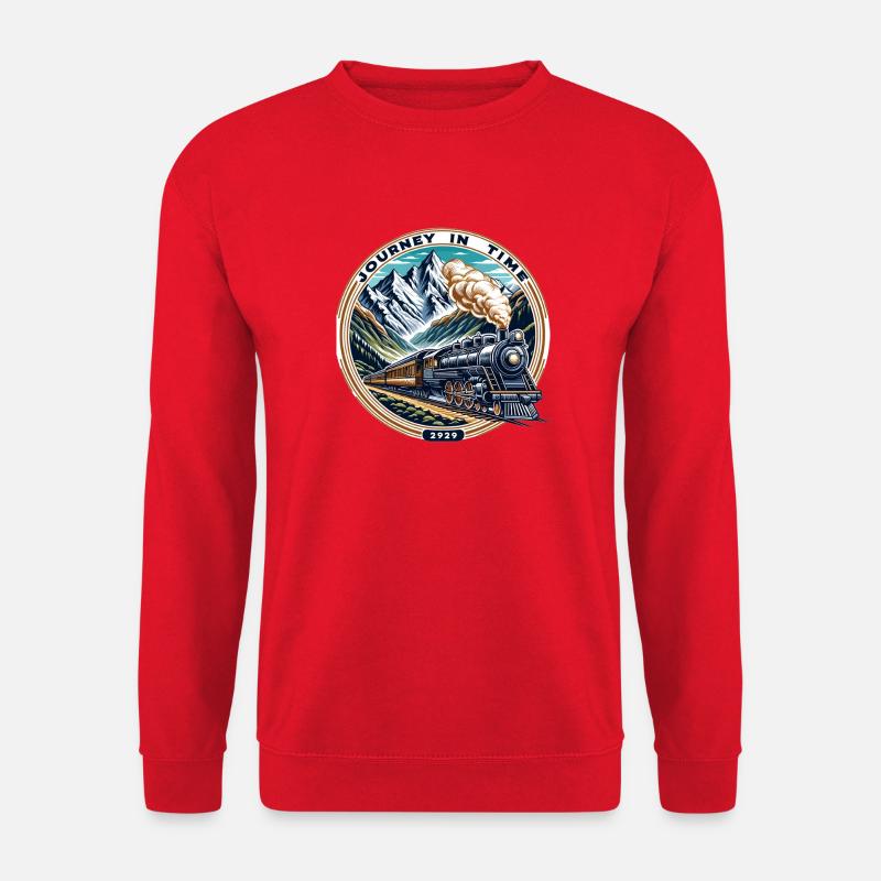 Dampflok im Gebirgswald - Unisex Pullover - Rot