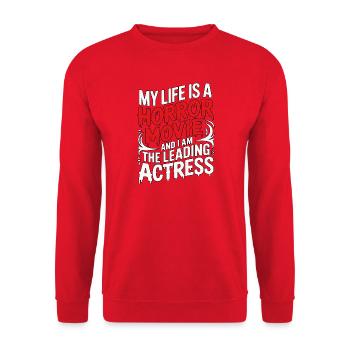 Ma vie est un film d’horreur - Halloween - Sweat-shirt Unisexe - rouge - Devant - Alina (178cm) & Michal (187cm)