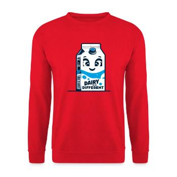 Milk carton face – be different - Unisex Sweatshirt - red - Front - Alina (178cm) & Michal (187cm)