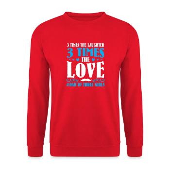 Dad father of three girls daughters - Unisex Sweatshirt - red - Front - Alina (178cm) & Michal (187cm)