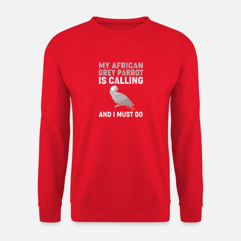 Papegøjegrå grå papegøje - Unisex sweater - rød