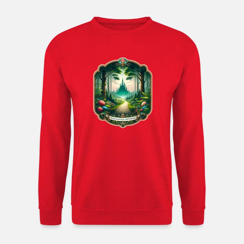 Verzauberter Pfad zum Schloss - Unisex Pullover - Rot