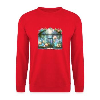 Luminous Botanica Greenhouse - Unisex Sweatshirt - red - Front - Alina (178cm) & Michal (187cm)