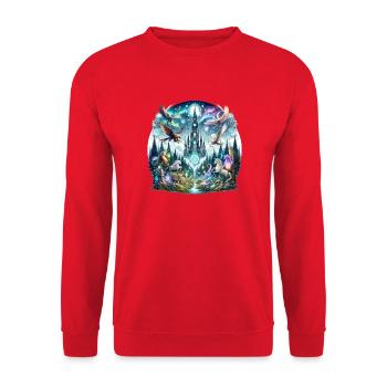 Enchanted Tower Forest Dream - Unisex Sweatshirt - red - Front - Alina (178cm) & Michal (187cm)