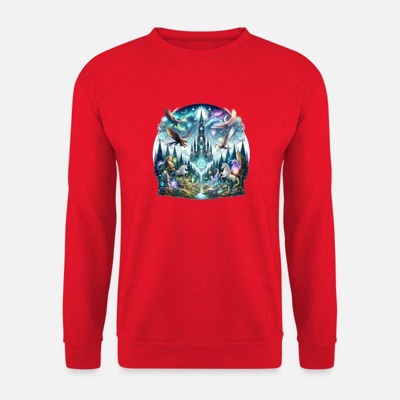 Verzauberter Turmwald Traum - Unisex Pullover - Rot