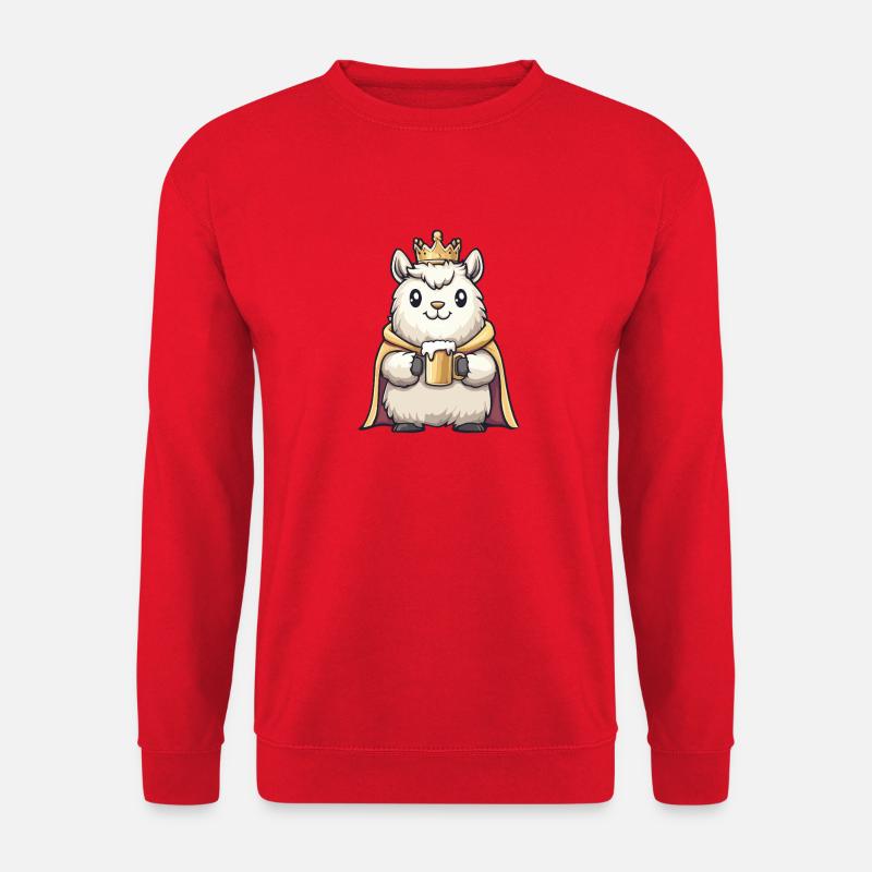 Alpaca Llama Beer King - Unisex Sweatshirt - red