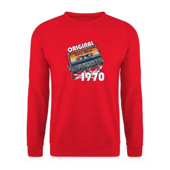 56th Birthday Gift Husband Wife March 1970 - Unisex Sweatshirt - red - Front - Alina (178cm) & Michal (187cm)