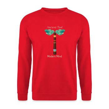 Old tool, modern spirit | Didgeridoo - Unisex Sweatshirt - red - Front - Alina (178cm) & Michal (187cm)