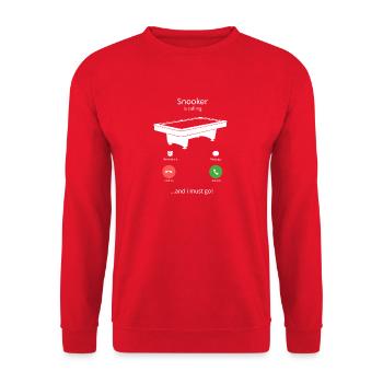 Snooker ruft - Unisex Pullover - Rot - Vorne - Alina (178cm) & Michal (187cm)