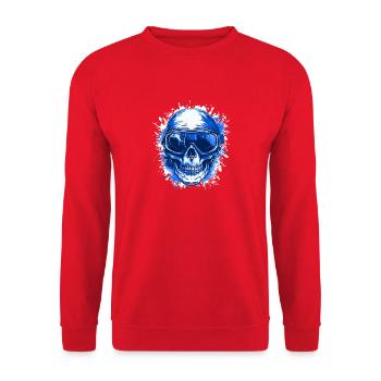 Ski Totenkopf Skibrille Skull - Unisex Pullover - Rot - Vorne - Alina (178cm) & Michal (187cm)