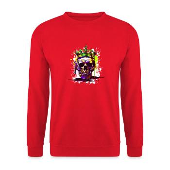 Couronne de crâne de roi - Sweat-shirt Unisexe - rouge - Devant - Alina (178cm) & Michal (187cm)