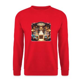 Elixier Emporium Fantasie Apotheke - Unisex Pullover - Rot - Vorne - Alina (178cm) & Michal (187cm)