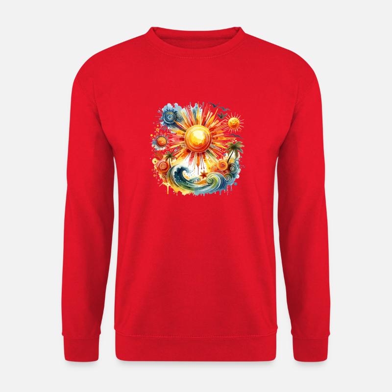 Harmonie de la plage Sunfire - Sweat-shirt Unisexe - rouge